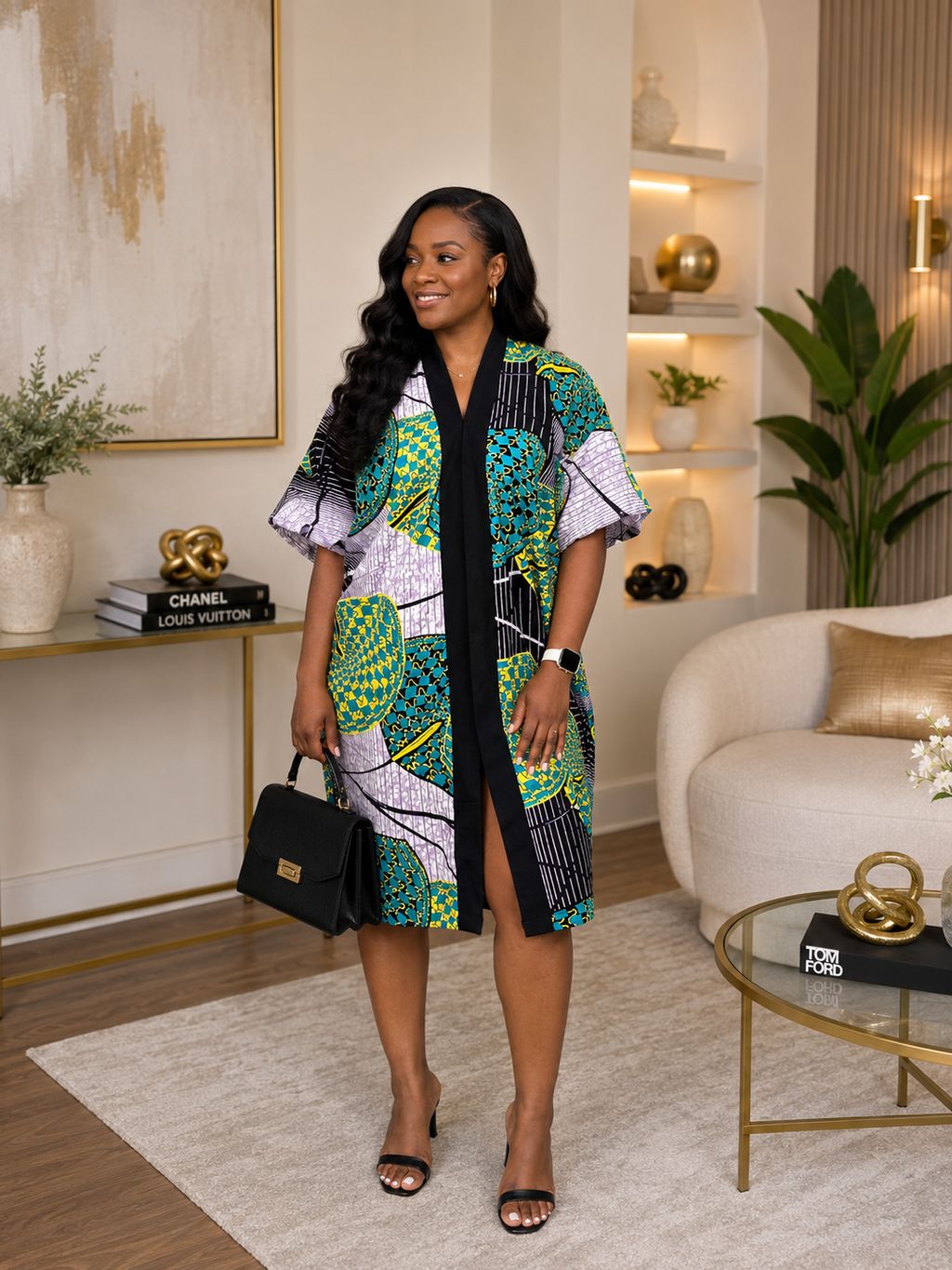 Ruby J’s Ankara Kimono Midi Dress