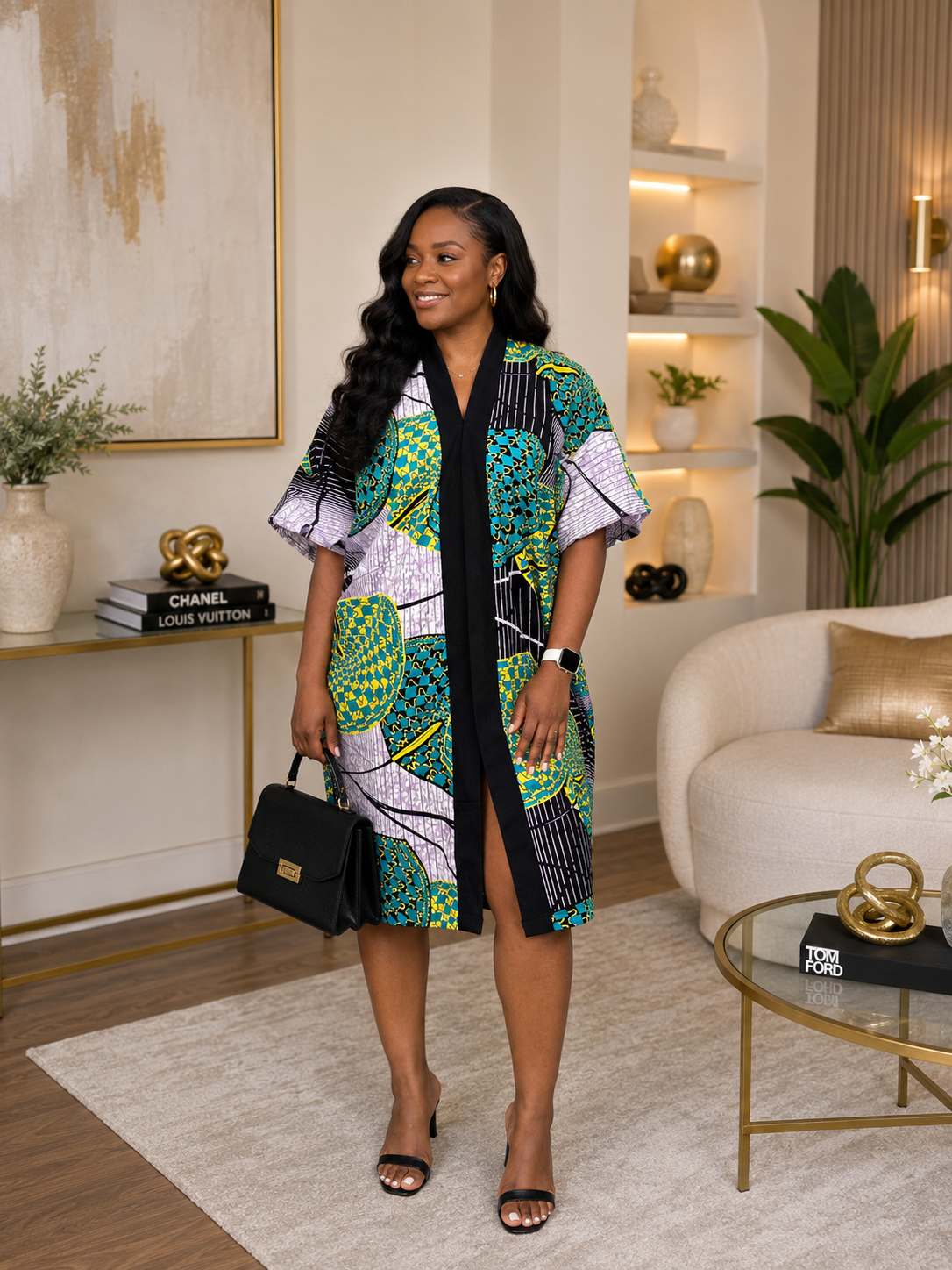 Ruby J’s Ankara Kimono Midi Dress
