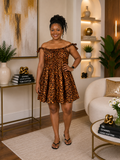 Ruby J’s Leopard Print Ankara Babydoll Dress
