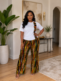 Ruby J’s Ankara & Cotton Wide-Leg Pants Set