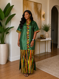 Ruby J’s Emerald Fabric & Ankara Maxi Dress