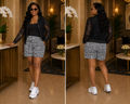 Nia Black & White Ankara Shorts