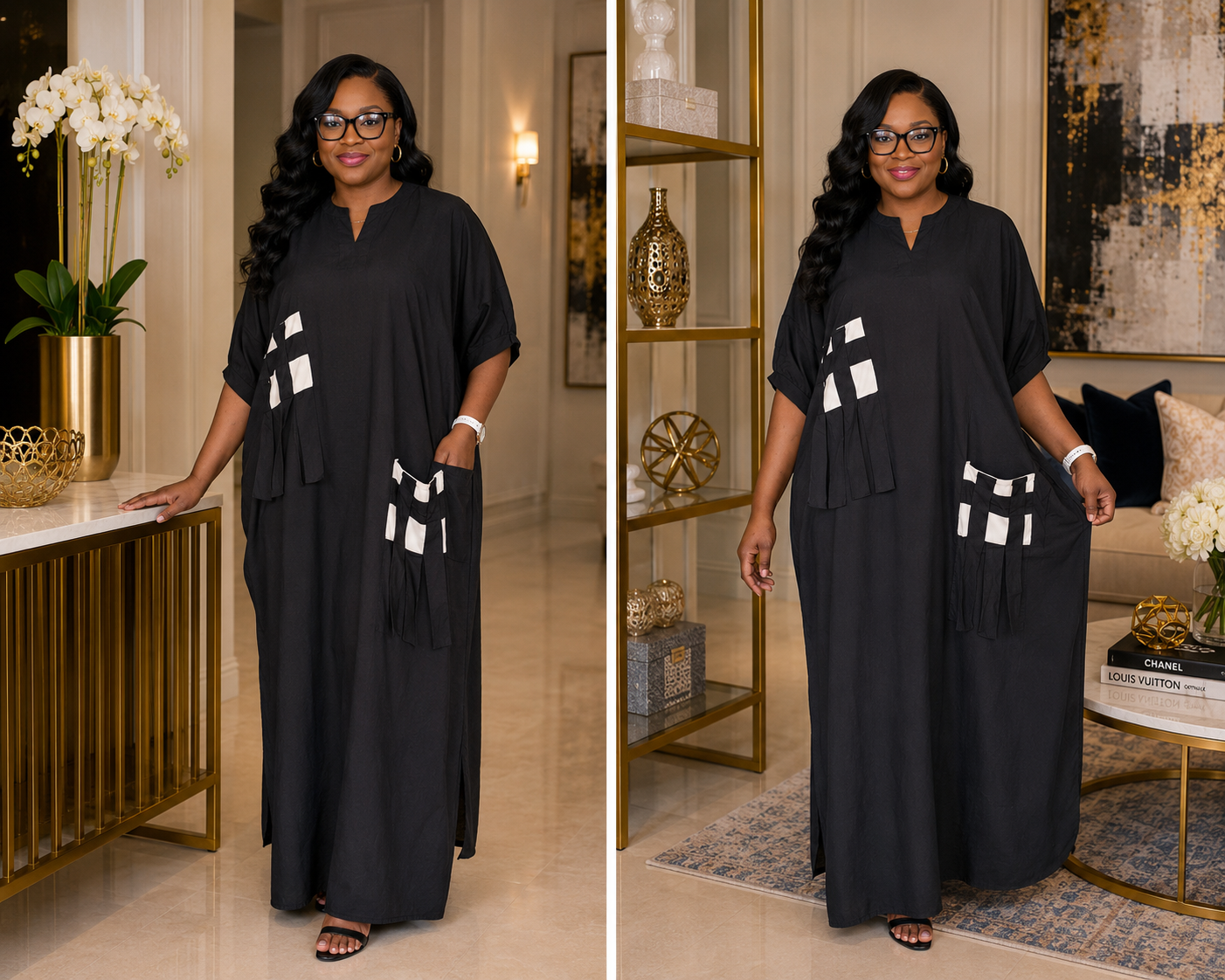 Zola Black & White Maxi Dress