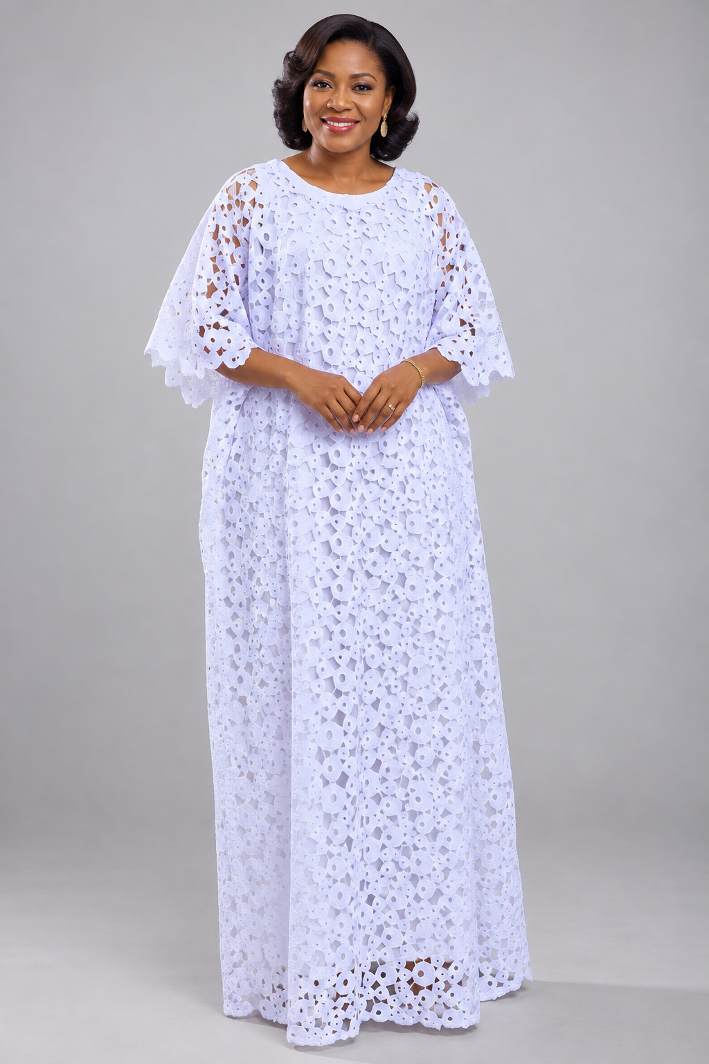 White Straight Lace Boubou