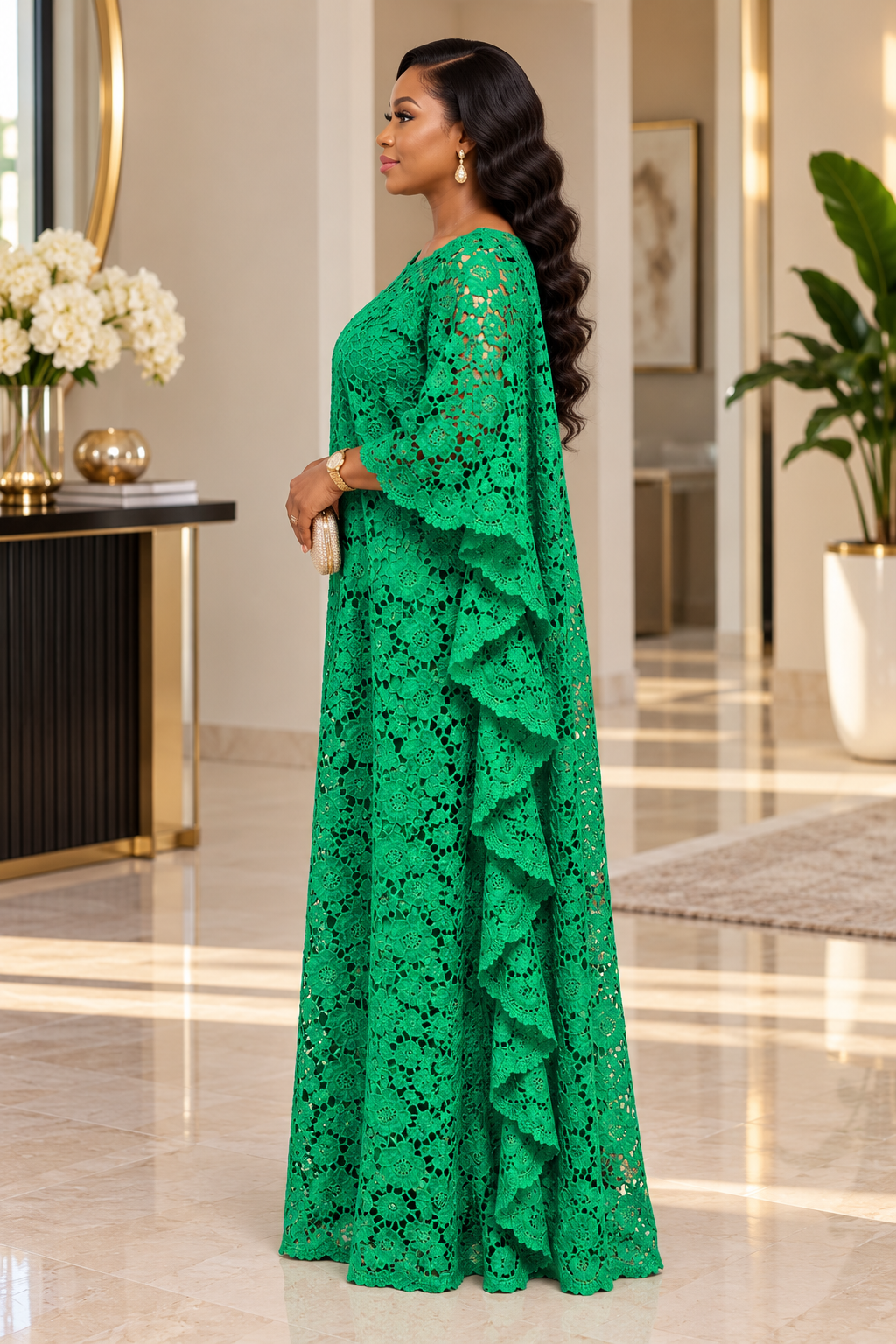 Green Nigerian Lace Boubou