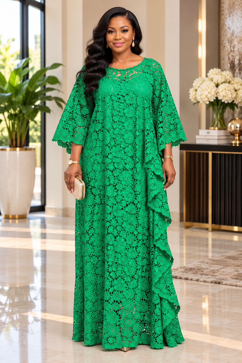 Green Nigerian Lace Boubou