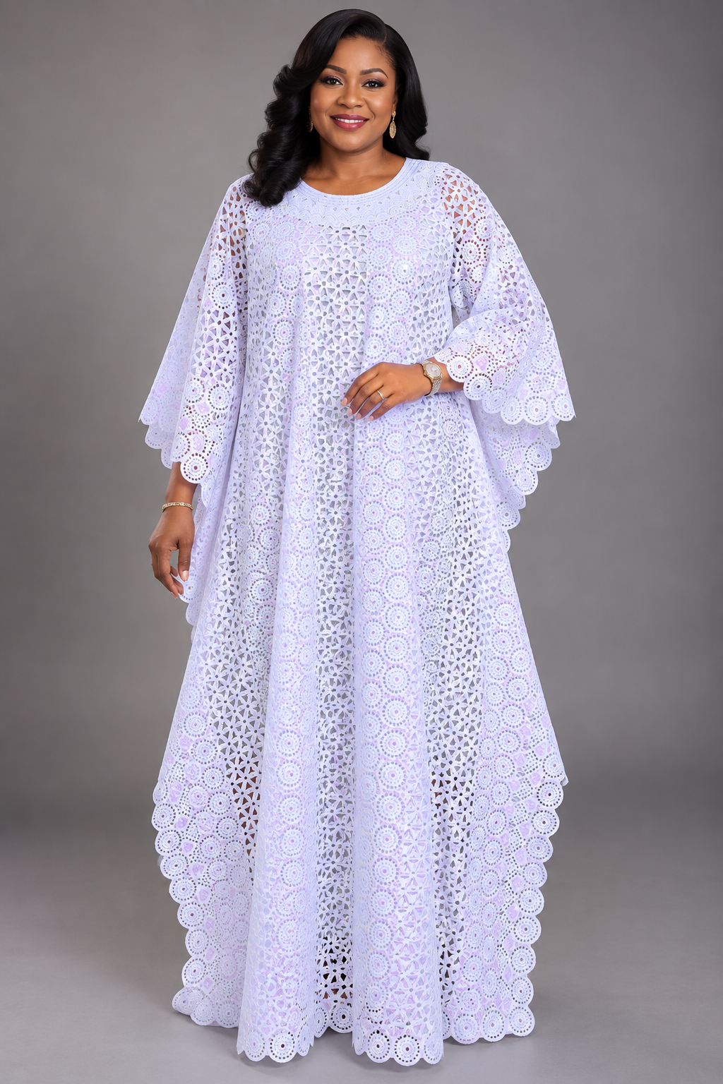 Ariyike Nigerian Lace Boubou – White