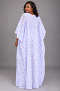 Elegant White Nigerian Floral Lace Boubou