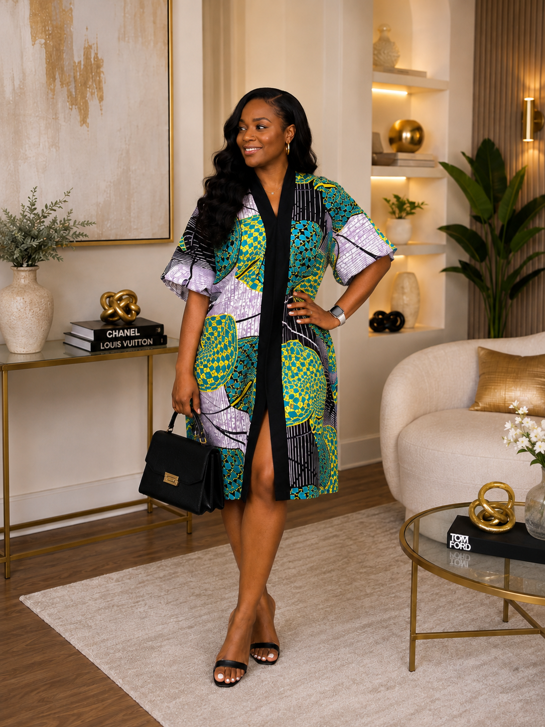 Ruby J’s Ankara Kimono Midi Dress