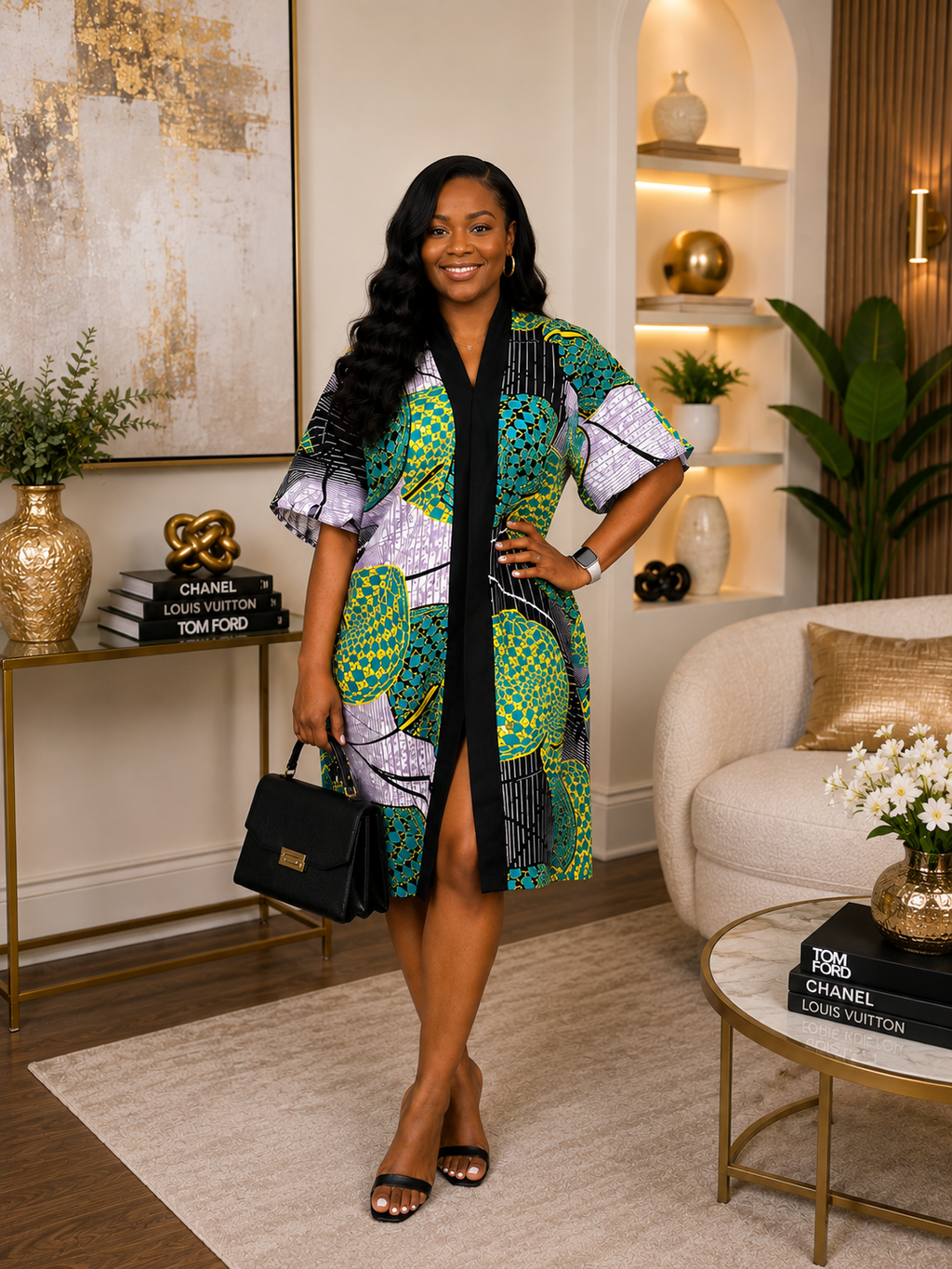 Ruby J’s Ankara Kimono Midi Dress