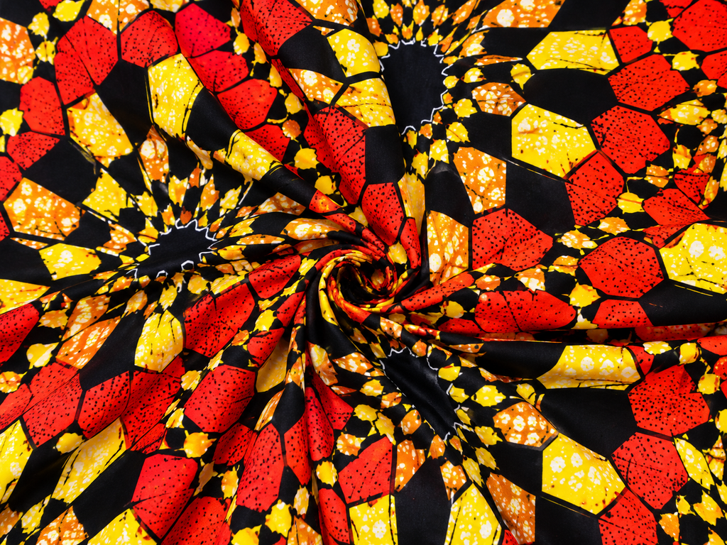 Ruby J’s Ankara Ruffle-Hem Midi Dress