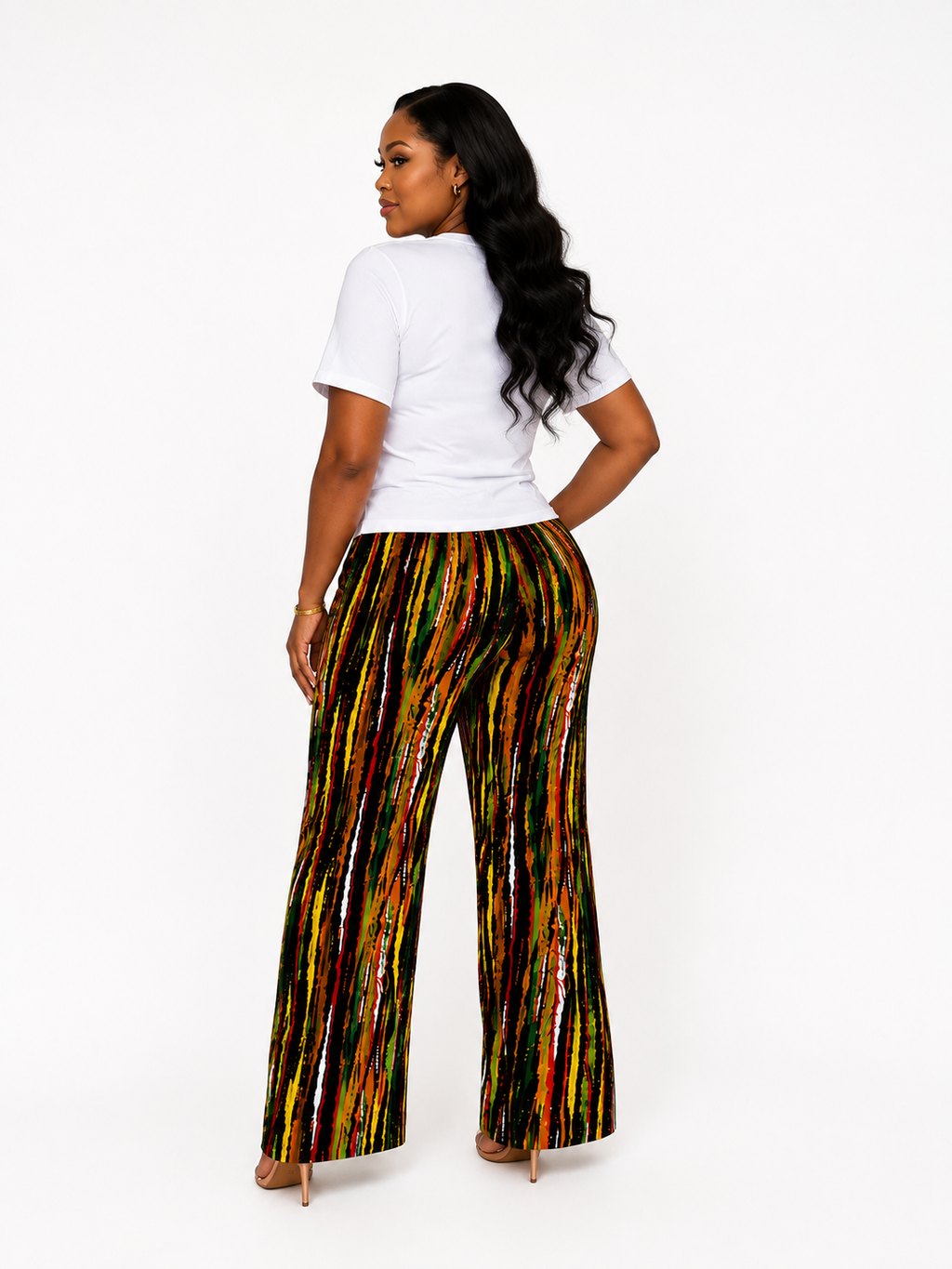 Ruby J’s Ankara & Cotton Wide-Leg Pants Set
