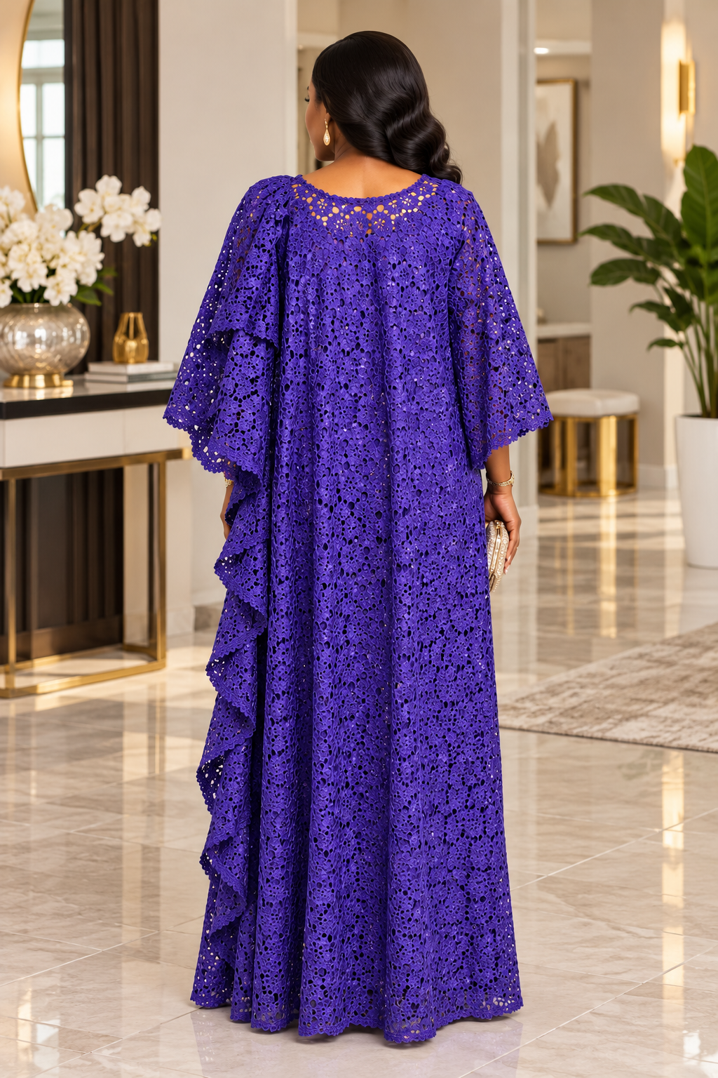 Purple Nigerian Lace Boubou