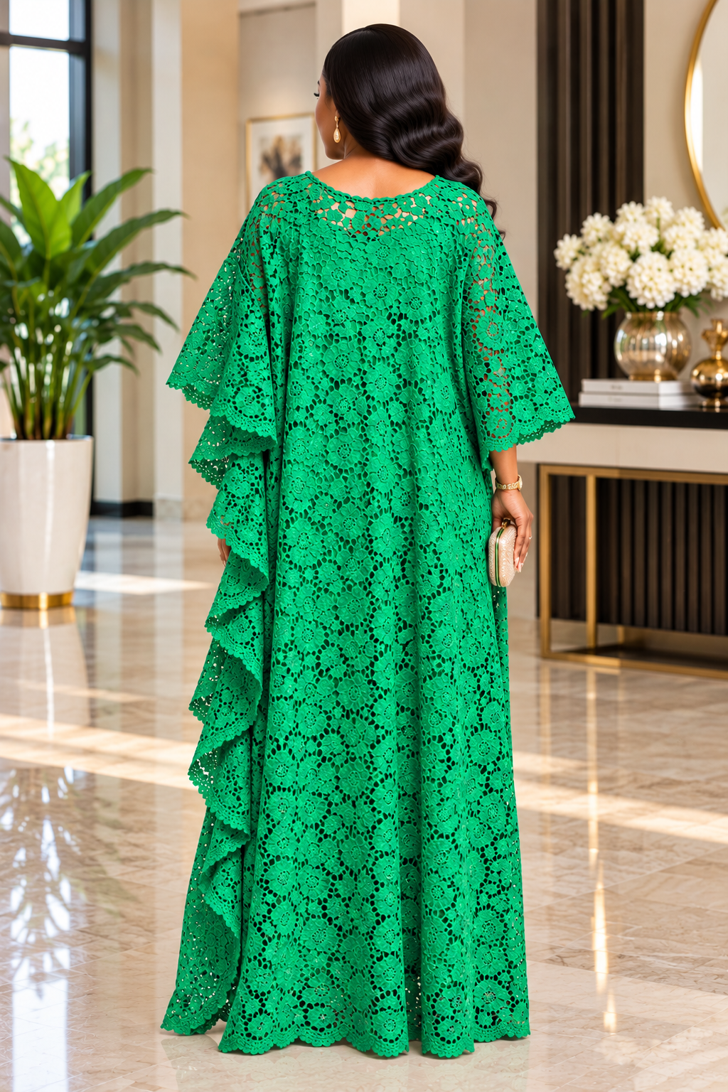 Green Nigerian Lace Boubou