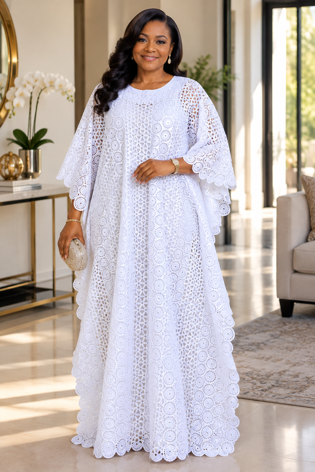 Ariyike Nigerian Lace Boubou – White
