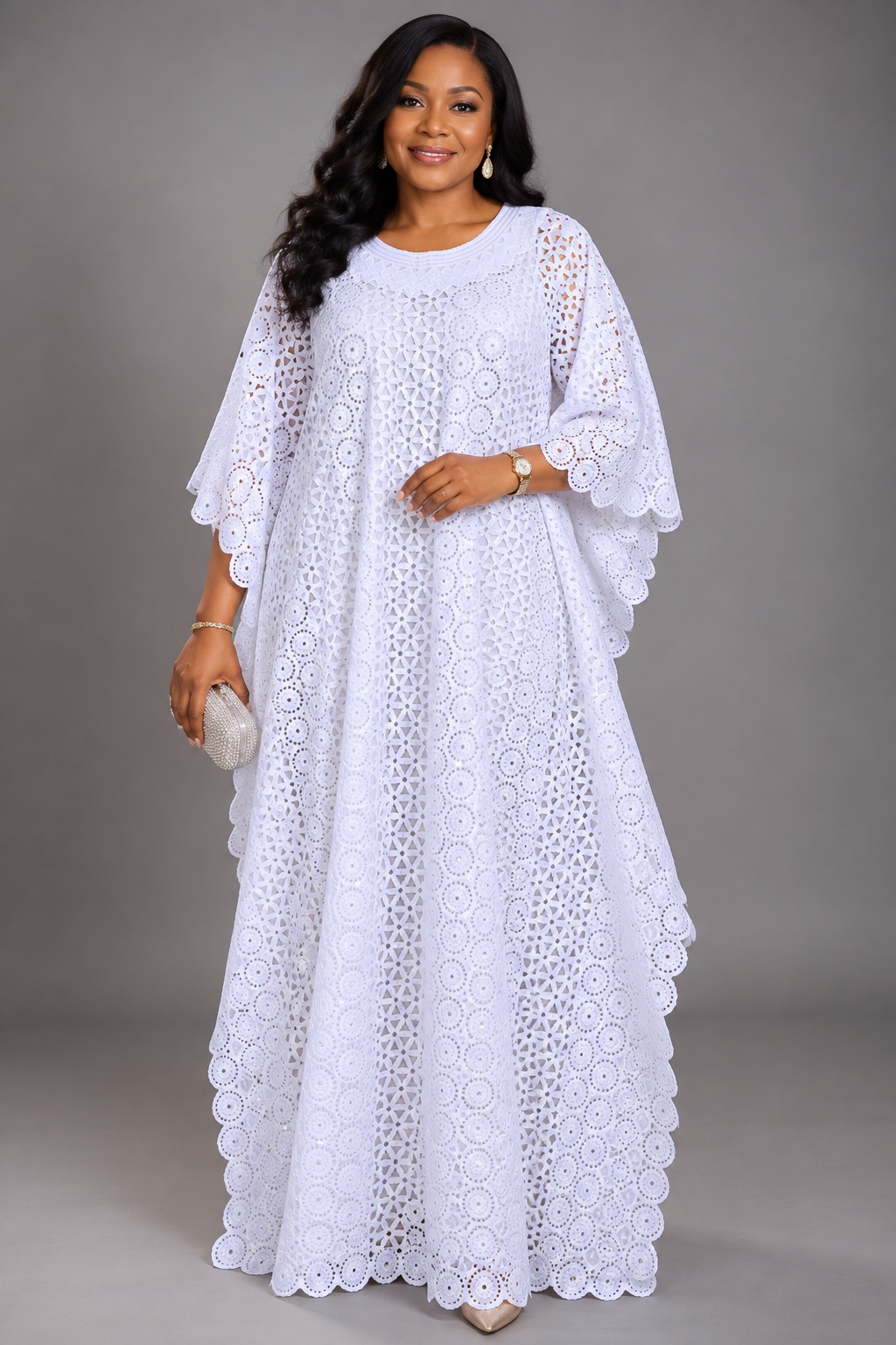 Ariyike Nigerian Lace Boubou – White